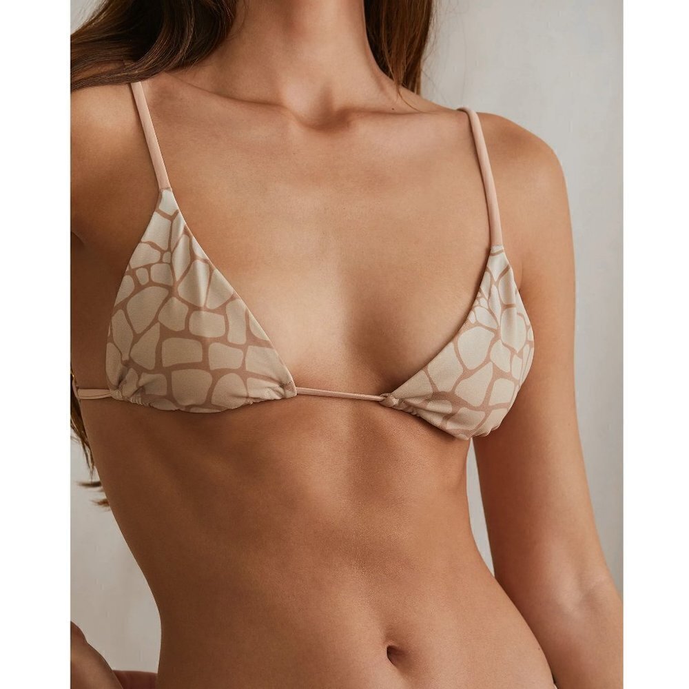 NWT Onia Alexa Ombre Croc Nude Multi Bikini Top